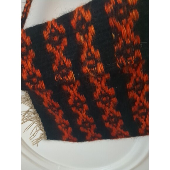 Wool Saddle Blanket Rodeo Aztec Navaho Purse Bag Strap Fringe Crossbody - Picture 3 of 8